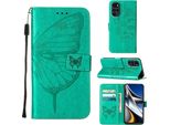 Moto G Stylus 5G 2022 Case, Butterfly Relief Flip Custodia In Pelle Con Slot Per Schede E Supporto Per Motorola Moto G Stylus 5G 2022 Verde