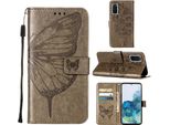 Galaxy S20 Case, Butterfly Relief Flip Custodia In Pelle Con Slot Per Schede E Supporto Per Samsung Galaxy S20 Grigio