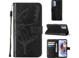 Moto G31 Case, Butterfly Embossed Flip Leather Card Holder Custodia Protettiva In Pelle Con Supporto Per Motorola Moto G31 Nero