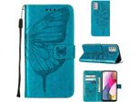Moto G Stylus 2021 Case, Butterfly Relief Flip Custodia In Pelle Con Slot Per Schede E Stand Per Motorola Moto G Stylus 2021 Blu