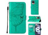 Oppo Realme 8 Case, Butterfly Relief Flip Custodia In Pelle Con Slot Per Schede E Stand Per Oppo Realme 8 / Realme 8 Pro Verde