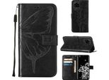 Galaxy S20 Ultra Case, Butterfly Relief Flip Custodia In Pelle Con Slot Per Schede E Supporto Per Samsung Galaxy S20 Ultra Nero