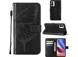 Xiaomi 11I Case, Butterfly Relief Flip Custodia In Pelle Con Slot Per Schede E Stand Per Xiaomi 11I / Poco F3 / Redmi K40 / K40 Pro Nero