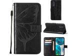 Moto G52 Case, Butterfly Embossed Flip Leather Card Holder Custodia Protettiva In Pelle Con Supporto Per Motorola Moto G52 Black