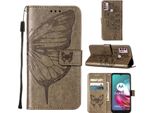 Moto G30 Case, Butterfly Embossed Flip Leather Card Holder Custodia Protettiva In Pelle Con Supporto Per Motorola Moto G30 / G10 / G10 Power Grey