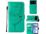Xiaomi Poco M4 5G Case, Butterfly Embossing Flip Leather Card Holder Custodia Protettiva In Pelle Con Supporto Per Xiaomi Poco M4 5G / Poco M5 5G Verde