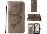 Moto G40 Case, Butterfly Relief Flip Custodia In Pelle Con Slot Per Schede E Stand Per Motorola Moto G40 / G60 Grigio
