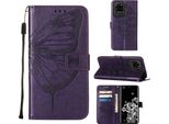 Galaxy S20 Ultra Case, Butterfly Relief Flip Custodia In Pelle Con Slot Per Schede E Stand Per Samsung Galaxy S20 Ultra Viola