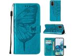 Galaxy S20 Plus Case, Butterfly Relief Flip Custodia In Pelle Con Slot Per Schede E Stand Per Samsung Galaxy S20 Plus Blu