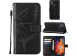 Moto G50 Case, Butterfly Relief Flip Custodia In Pelle Con Slot Per Schede E Supporto Per Motorola Moto G50 Nero