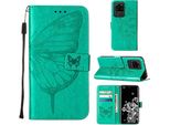 Galaxy S20 Ultra Case, Butterfly Relief Flip Custodia In Pelle Con Slot Per Schede E Supporto Per Samsung Galaxy S20 Ultra Verde