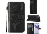 Moto X30 Pro Case, Butterfly Relief Flip Custodia In Pelle Con Slot Per Schede E Stand Per Motorola Moto X30 Pro 5G Nero