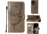 Galaxy S20 Ultra Case, Butterfly Relief Flip Custodia In Pelle Con Slot Per Schede E Stand Per Samsung Galaxy S20 Ultra Grigio