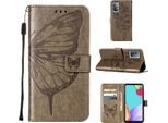 Galaxy A52 4G Case, Butterfly Relief Flip Custodia In Pelle Con Slot Per Schede E Stand Per Samsung Galaxy A52 4G / 5G / A52S 5G Grey
