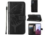Oneplus Nord 20 5G Case, Butterfly Relief Flip Custodia In Pelle Con Slot Per Schede E Stand Per Oneplus Nord 20 5G Nero