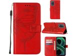 Oppo Realme 8 5G Case, Farfalla Rilievo Flip Custodia In Pelle Con Tasca Per Carte E Stand Per Oppo Realme 8 5G / Realme V13 5G / Narzo 30 5G Rosso