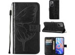 Xiaomi Poco M4 Pro 5G Case, Farfalla Rilievo Flip Custodia In Pelle Con Tasche Per Schede E Stand Per Xiaomi Poco M4 Pro 5G Nero