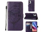 Xiaomi 11I Case, Butterfly Relief Flip Custodia In Pelle Con Tasche Per Schede E Stand Per Xiaomi 11I / Poco F3 / Redmi K40 / K40 Pro Viola