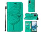 Galaxy S20 Case, Butterfly Relief Flip Custodia In Pelle Con Slot Per Schede E Stand Per Samsung Galaxy S20 Verde