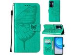 Tecno Camon 19 Pro 5G Case, Butterfly Relief Flip Custodia In Pelle Con Slot Per Schede E Supporto Per Tecno Camon 19 Pro 5G Verde
