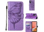 Galaxy A72 4G Case, Butterfly Relief Flip Custodia In Pelle Con Slot Per Schede E Stand Per Samsung Galaxy A72 4G / 5G Viola