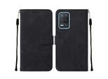 Custodia In Pelle Flip Per Oppo Realme 8 5G / Realme V13 5G / Narzo 30 5G Custodia Design Portafoglio Con Goffratura, Porta Carte E Supporto Nero