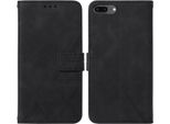 Custodia In Pelle Flip Per Iphone 8 Plus/ 7 Plus/ 6S Plus/ 6 Plus Custodia Design Portafoglio Con Goffratura, Porta Carte E Supporto Nero
