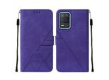 Custodia In Pelle Flip Per Oppo Realme 8 5G / Realme V13 5G / Narzo 30 5G Custodia Design Portafoglio Con Goffratura, Porta Carte E Supporto Viola