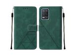 Custodia In Pelle Flip Per Oppo Realme 8 5G / Realme V13 5G / Narzo 30 5G Custodia Design Portafoglio Con Goffratura, Porta Carte E Stand Verde