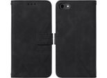 Custodia In Pelle Flip Per Iphone Se 2020 / 8 / 7 / 6S / 6 Custodia Design Portafoglio Con Goffratura, Porta Carte E Supporto Nero