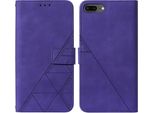 Custodia In Pelle Flip Per Iphone 8 Plus/ 7 Plus/ 6S Plus/ 6 Plus Custodia Design Portafoglio Con Goffratura, Porta Carte E Supporto Viola