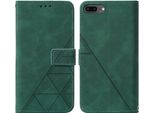 Custodia In Pelle Flip Per Iphone 8 Plus/ 7 Plus/ 6S Plus/ 6 Plus Custodia Design Portafoglio Con Rilievo, Porta Carte E Supporto Verde
