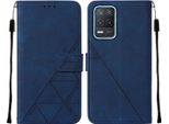 Custodia In Pelle Flip Per Oppo Realme 8 5G / Realme V13 5G / Narzo 30 5G Custodia Design Portafoglio Con Goffratura, Porta Carte E Stand Blu