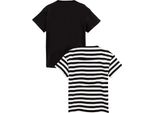 Barbie - Maglietta Per Bambine (Confezione Da 2) NS6779 (104) (Nero/Bianco)