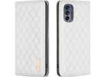 Moto G62 5G Case, Elegante Custodia In Pelle Flip Con Slot Per Schede E Supporto Per Motorola Moto G62 5G Bianco