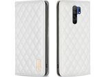 Custodia Redmi 9, Elegante Custodia In Pelle Flip Con Slot Per Schede E Supporto Per Xiaomi Redmi 9 Bianco