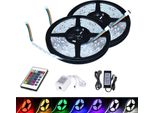 Fiqops 10M Striscia Led, Striscia Led Rgb 5050 Smd, Striscia Led 30 Led, Led Non Impermeabile (IP20), Con 24 Pulsanti Di Controllo Remoto