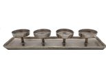Portacandele In Alluminio Per 4 Candele - Circa 44 Cm - Portacandele Dell'avvento