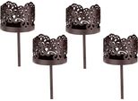 Portacandele Per Tealight Set Di 4 - Marrone Scuro - Porta Tealight Per Corona D'avvento