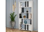 Skye Decor, Lima - Bianco, Antracite, Libreria, Bianco, 100 % Melamine Coated Slipboard, 90 X 20 X 180 Cm