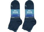 Lonsdale 6 Paia Di Calzini A Quarti Di Dollaro Altezza Caviglia In Cotone Misto Blu43-46