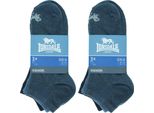 Lonsdale 6 Paia Di Calzini Da Ginnastica Altezza Caviglia In Cotone Misto Blu39-42