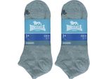 Lonsdale 6 Paia Di Calzini Da Ginnastica Altezza Caviglia In Cotone Melange Grigio39-42