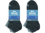 Lonsdale 6 Paia Di Calzini Da Ginnastica Altezza Caviglia In Cotone Misto Gris39-42