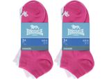 Lonsdale 6 Paia Di Calzini Da Ginnastica Altezza Caviglia In Cotone Rosa39-42