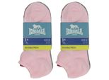 Lonsdale 6 Paia Di Calze In Piquet Di Cotone Fuxia, Grigio, Rosa39-42