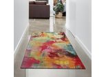 Tappeto Moderno Graffiti Multicolore Arancio Verde Turchese Dimensioni - 80X150 Cm