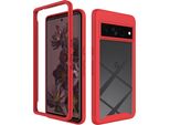 Custodia Google Pixel 7 Pro, Copertura Posteriore Trasparente Ibrida, Robusto Paraurti In Tpu, Custodia Antiurto Per Google Pixel 7 Pro Rosso