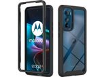 Custodia Motorola Edge 30, Copertura Posteriore Trasparente Ibrida, Robusto Paraurti In Tpu, Custodia Antiurto Per Motorola Edge 30 Nero