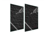 Piastre Copri Fornelli 2 Pezzi 35X52 Copri Piano Cottura In Ceramica Tagliere In Vetro Nero Mattone